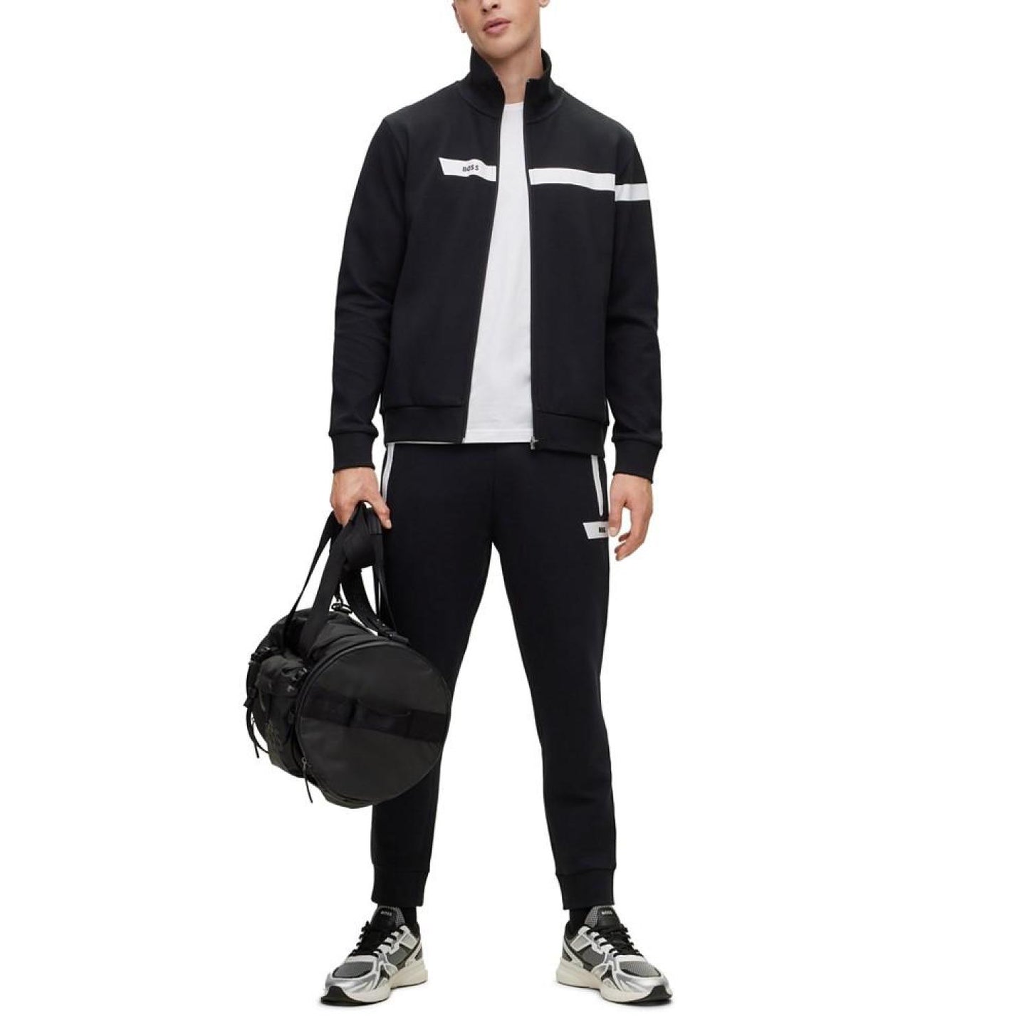 Men's Graphic Logo Stripe Zip-Up Sweatshirt