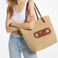 Eliza Extra-Large Empire Logo Straw Tote Bag