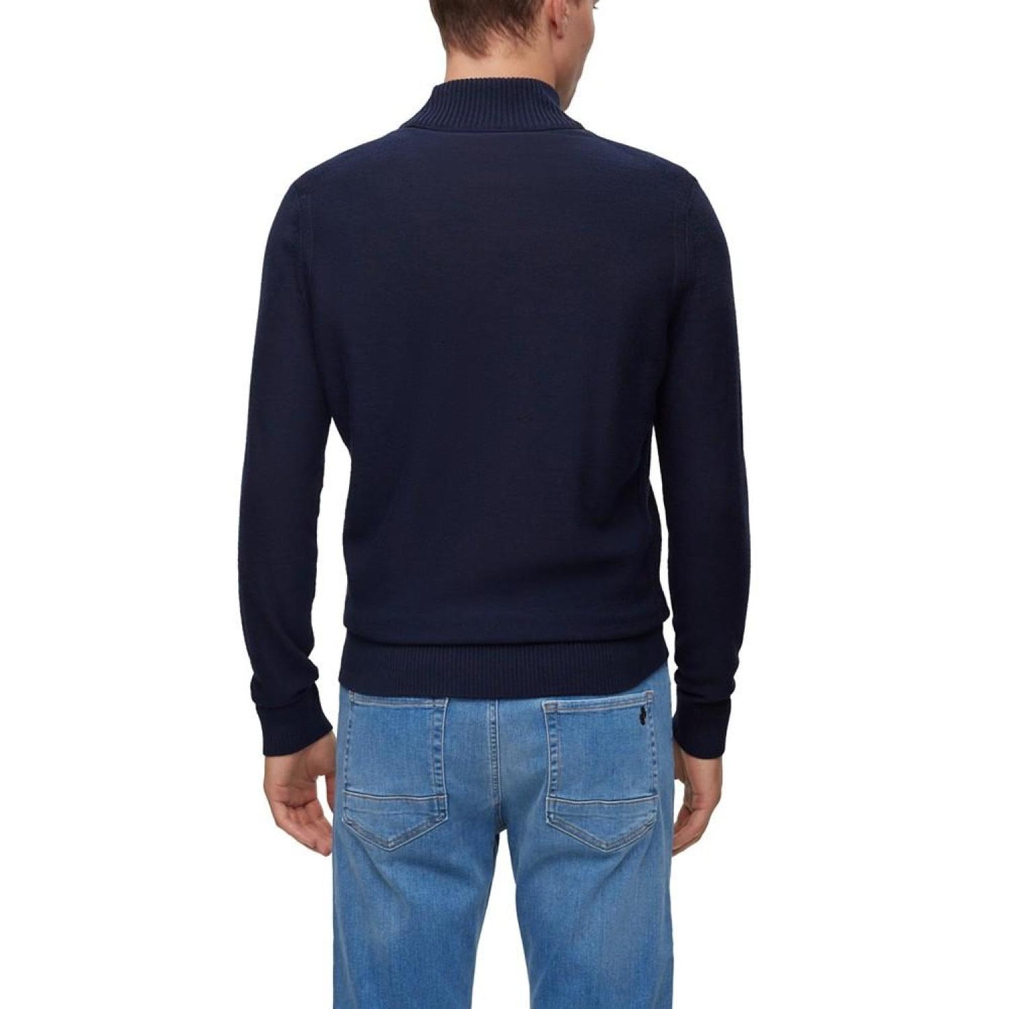 Men's Dry-Flex Fabric Branded Zip-Neck Sweater