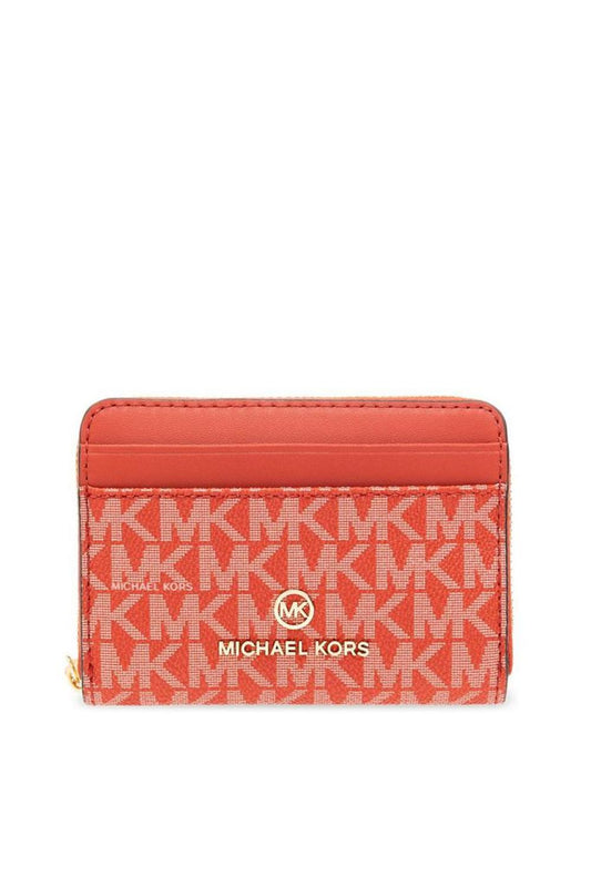 Michael Michael Kors Monogrammed Logo Lettering Zipped Wallet