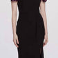 Off Shoulder Draped Cocktail Dress In Black