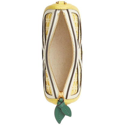 Lemon Drop Embellished Leather Chain Coin Purse