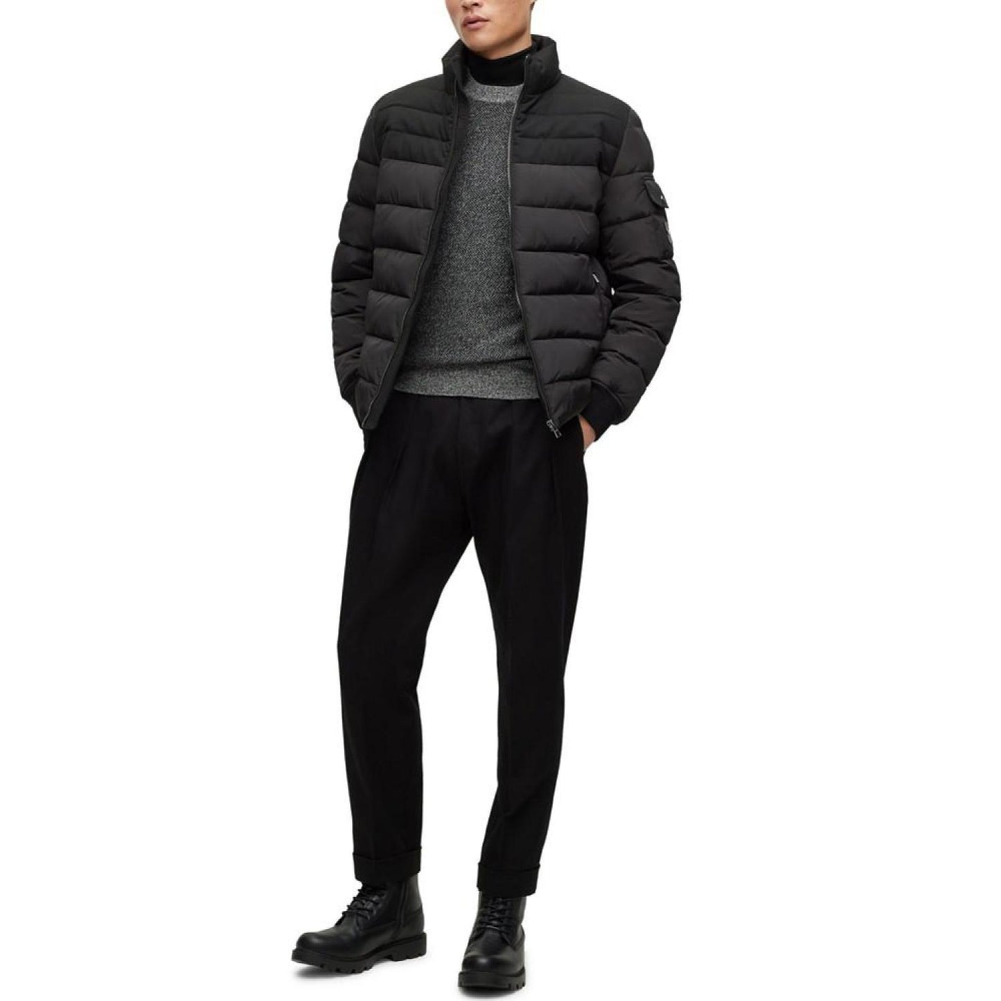 Men's Herringbone Structure Regular-Fit Sweater