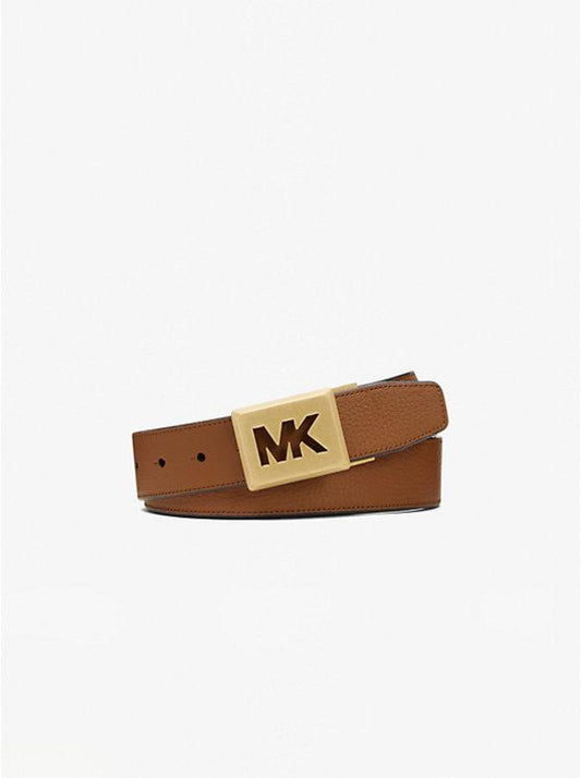 Leather Logo-Buckle Belt