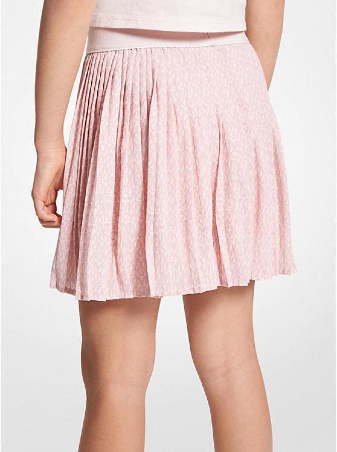 Pleated Logo Skirt