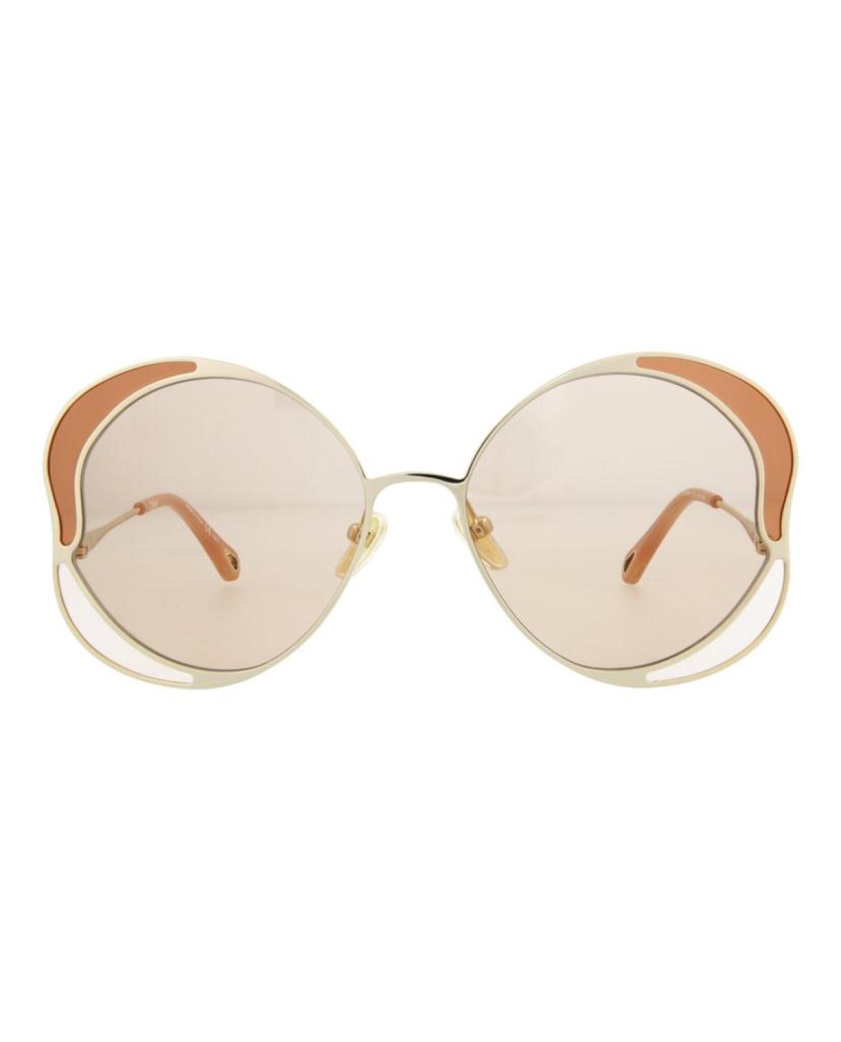 Chloe Round-Frame Metal Sunglasses