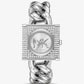 Mini Lock Pavé Silver-Tone Chain Watch