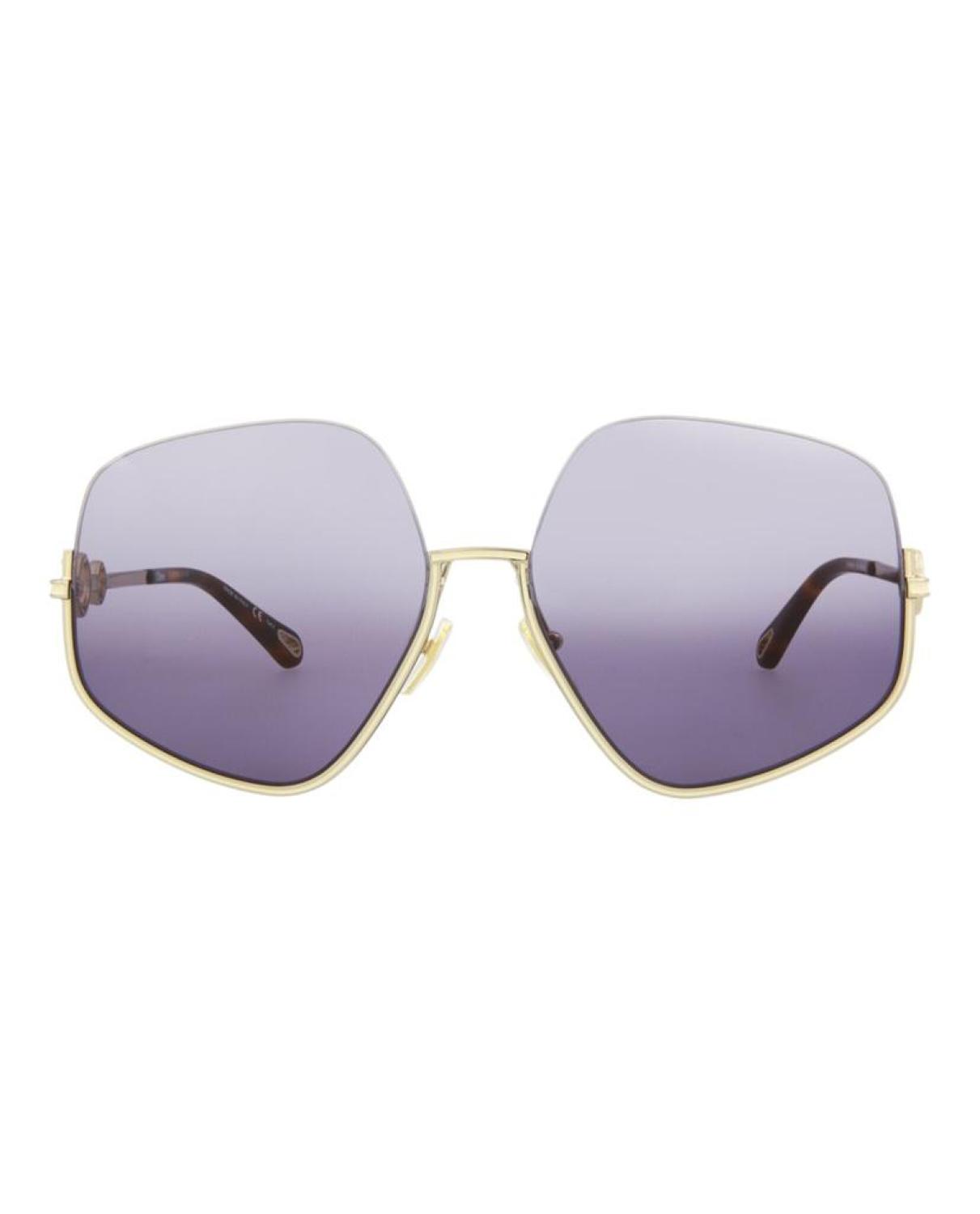 Chloe Square-Frame Metal Sunglasses