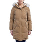 Women's Fleece-Collar Faux-Fur-Trim Hooded Puffer Coat