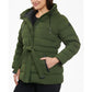 Women's Plus Size Belted Hooded Puffer Coat