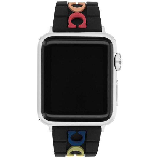 Black Multicolor Logo Rubber Apple Watch® Strap 38/40/41mm