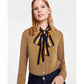 Women's Geo-Print Bow Blouse, Regular & Petite