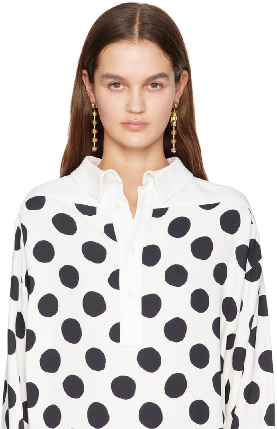 Gold 'The Monogram Ball Chain' Earrings
