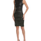 Michael Kors Collection Ruched Leather Sheath Dress