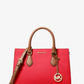 Sheila Medium Two-Tone Faux Saffiano Leather Satchel