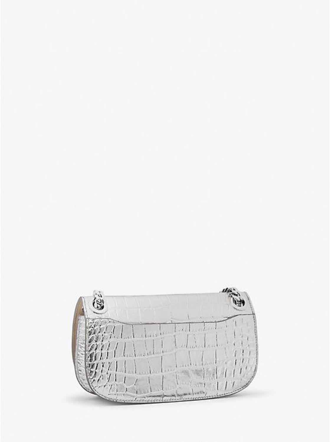 Christie Mini Crocodile Embossed Leather Envelope Bag
