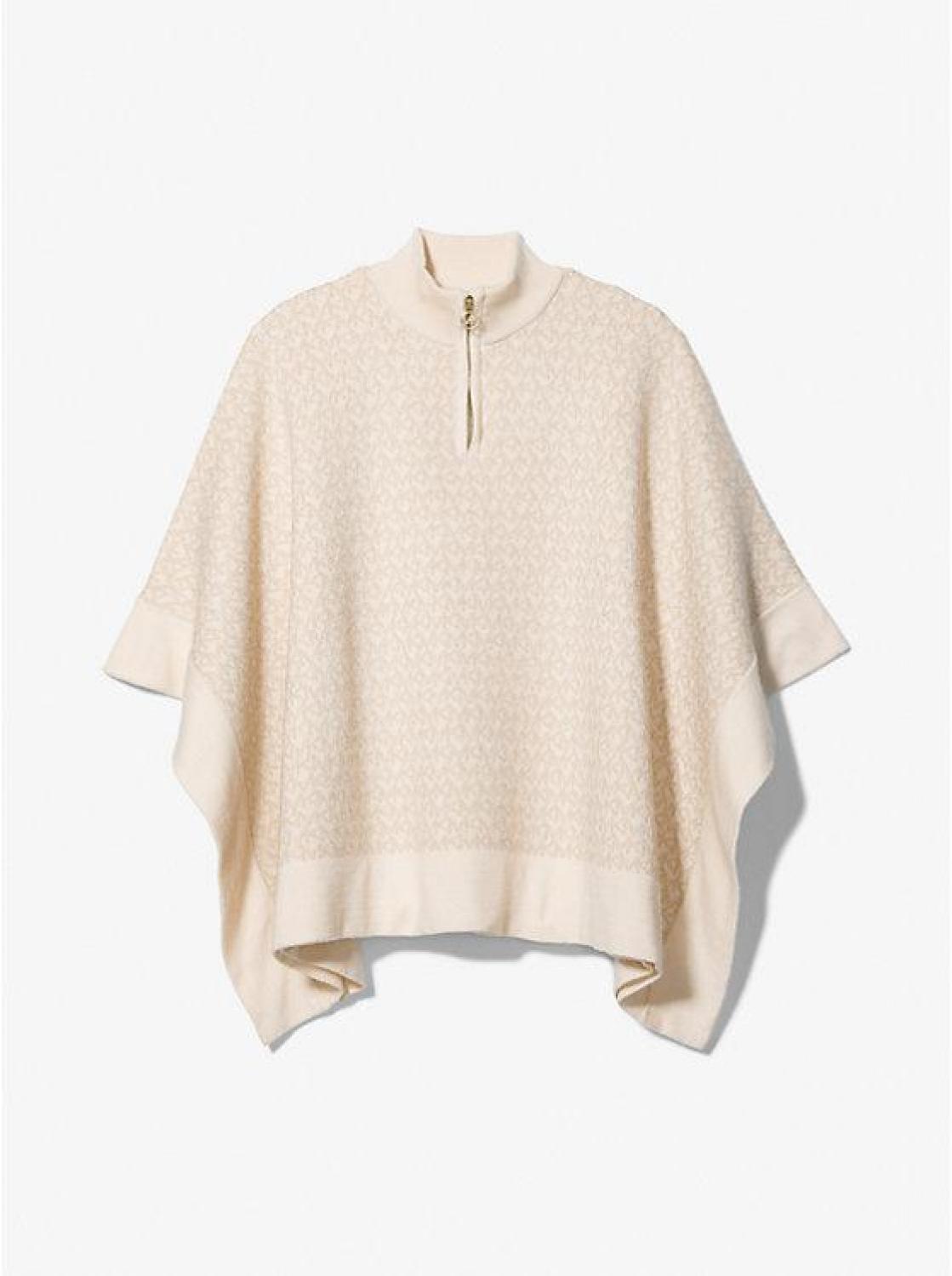 Metallic Logo Knit Cape