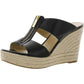 Womens Leather Wedge Espadrilles