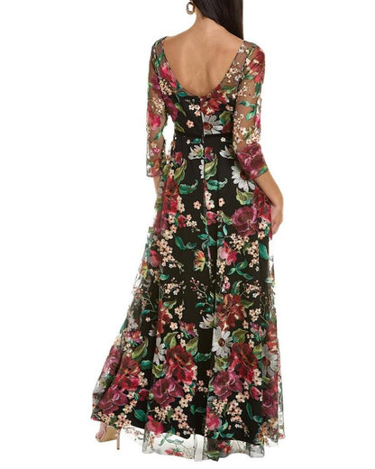 Marchesa Notte Floral Gown