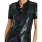 Plaid Sequined Polo Dress