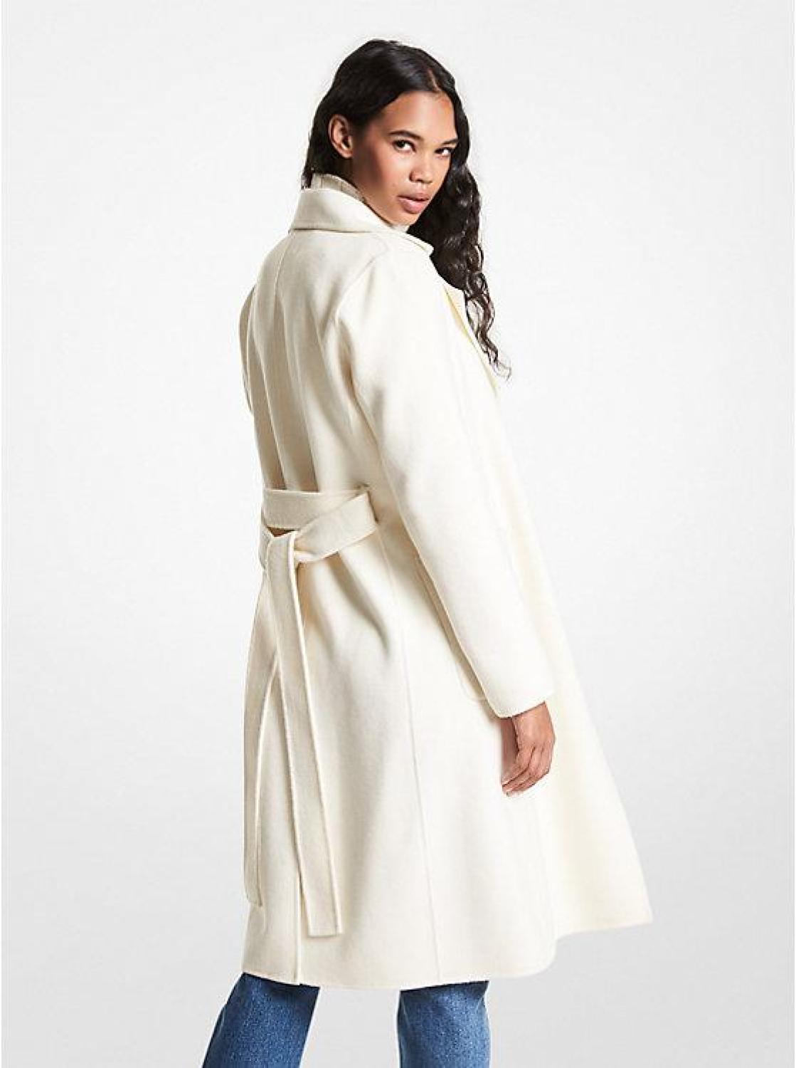 Wool Blend Wrap Coat