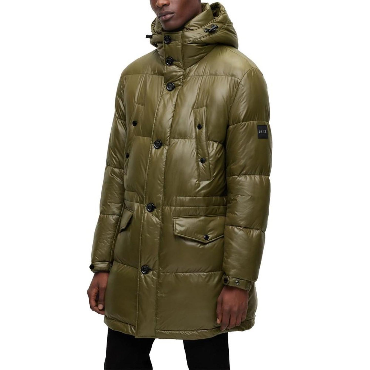 Men's Water-Repellent with Logo Patch Padded Jacket