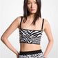 Zebra Jacquard Cropped Tank Top