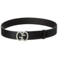 Gucci GG Buckle Wide Leather Belt