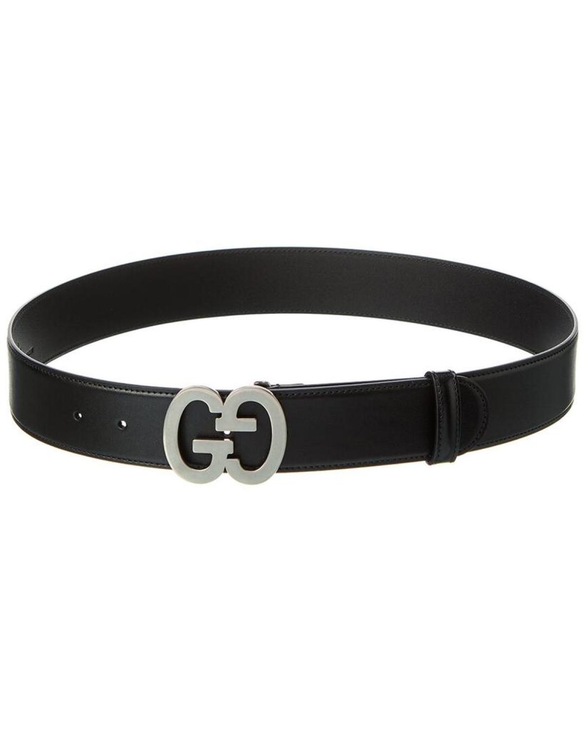 Gucci GG Buckle Wide Leather Belt
