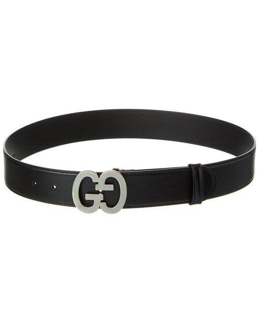 Gucci GG Buckle Wide Leather Belt