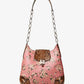 Bancroft Oversized Floral Calf Leather and Python Shoulder Bag