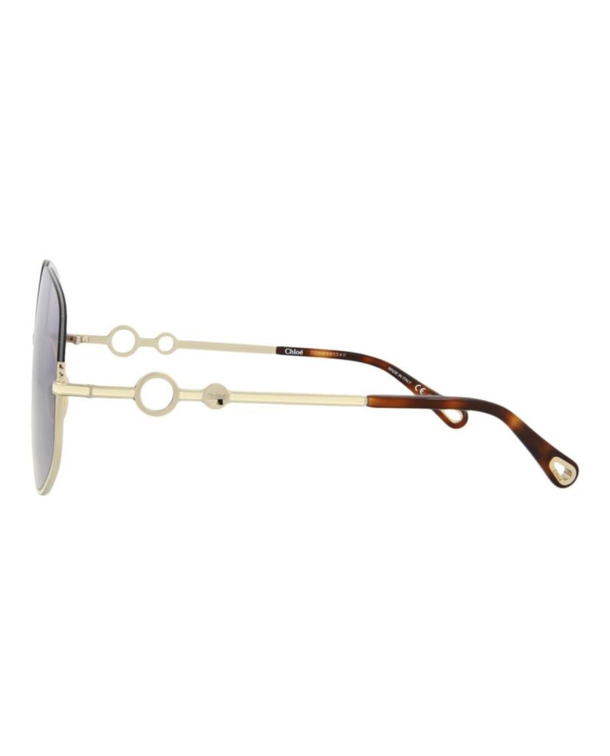 Chloe Square-Frame Metal Sunglasses