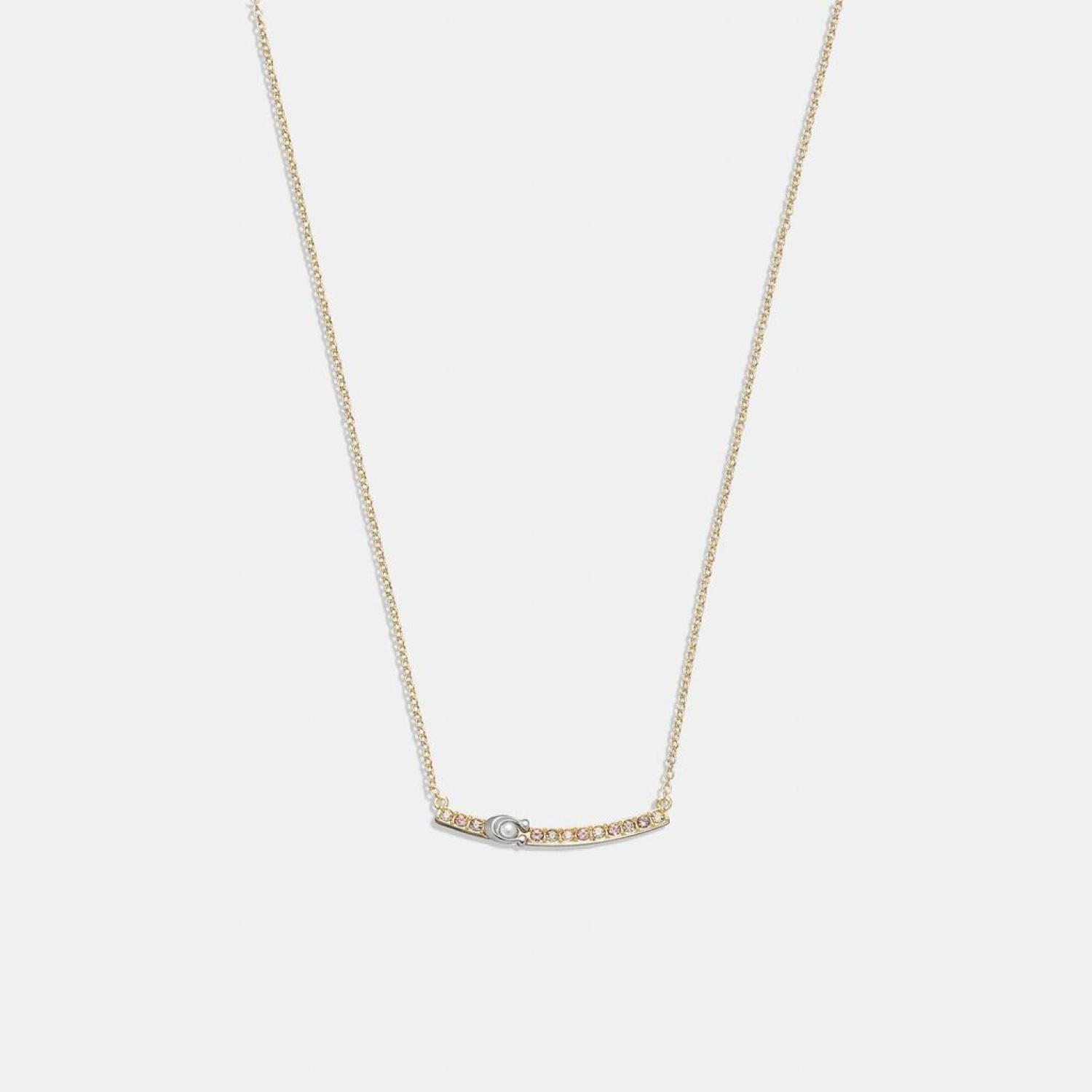 Coach pave deals signature necklace