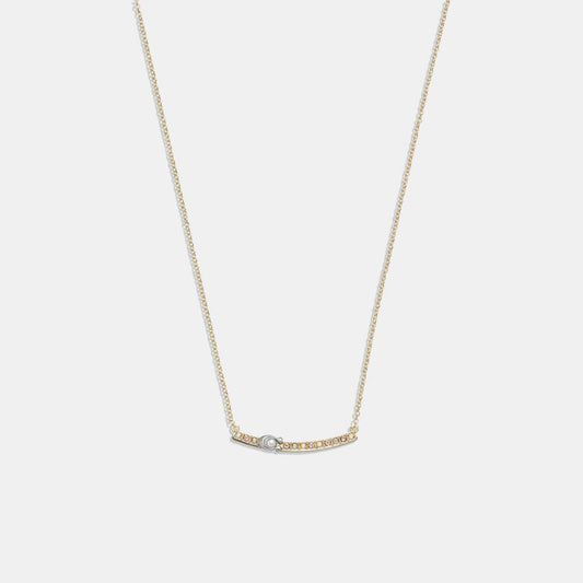Coach Outlet Signature Pavé Bar Necklace