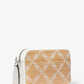 Parker Medium Empire Logo Jacquard Straw Crossbody Bag