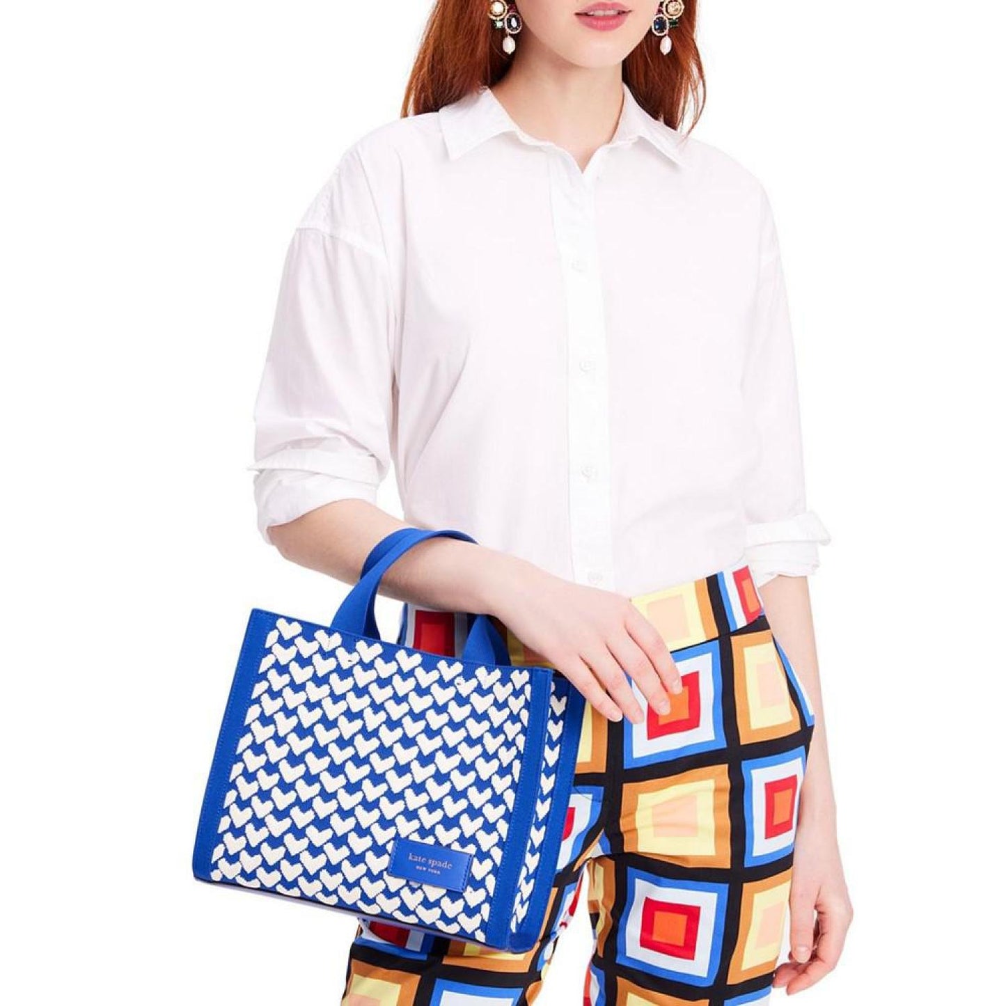 Manhattan Modernist Hearts Knit Jacquard Small Tote