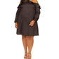 Plus Size Flounce Off Shoulder Mini Dress