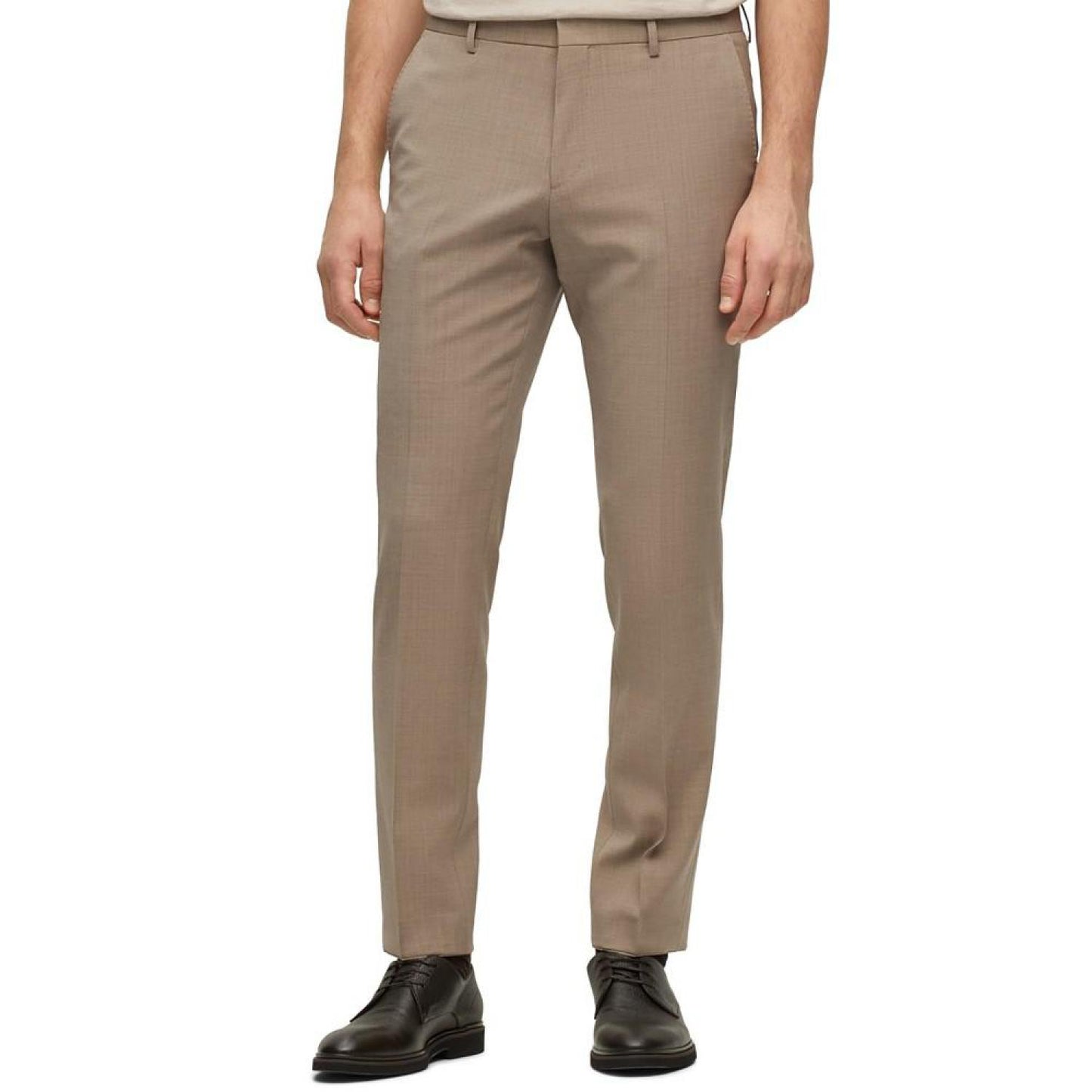 Men's Slim-Fit Melange Stretch Wool Suit, 2 Piece Set