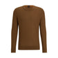 Wool-blend sweater with embroidered logo in regular fit