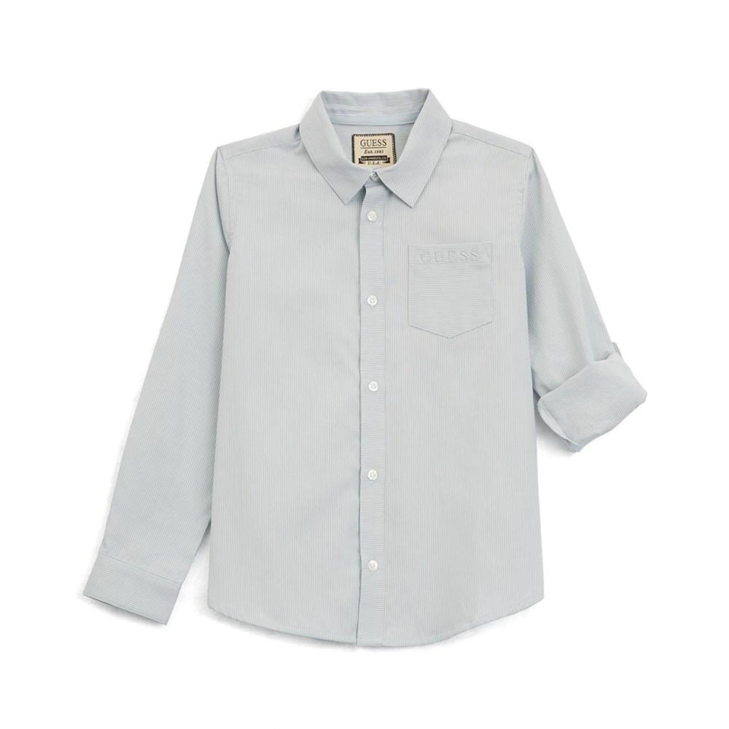 Big Boys Classic Poplin Pin Striped Button Up Shirt