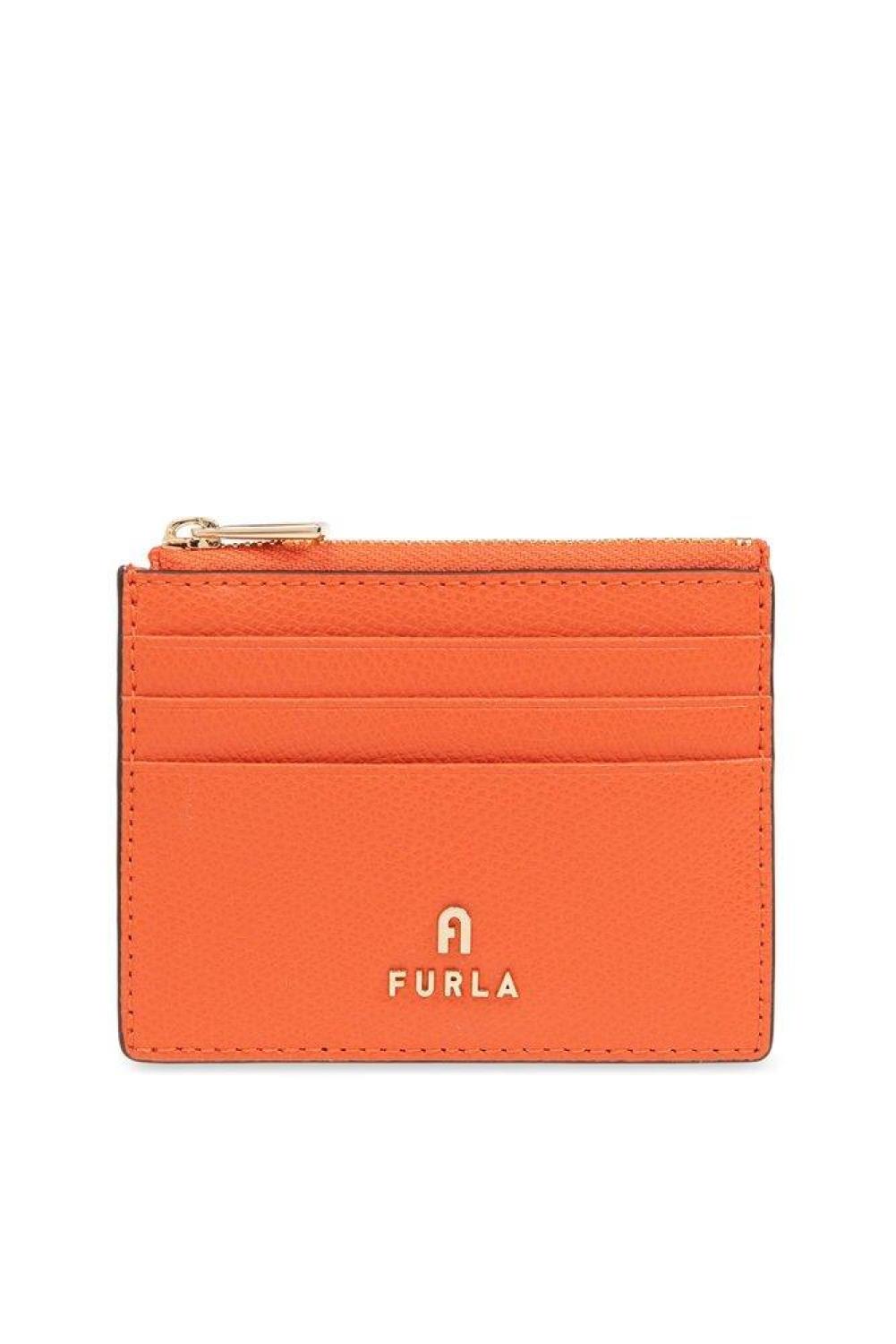 Furla Camelia Logo Plaque Zip-Up Small Card Holder