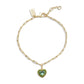 Faux Stone Crystal Heart Charm Bracelet