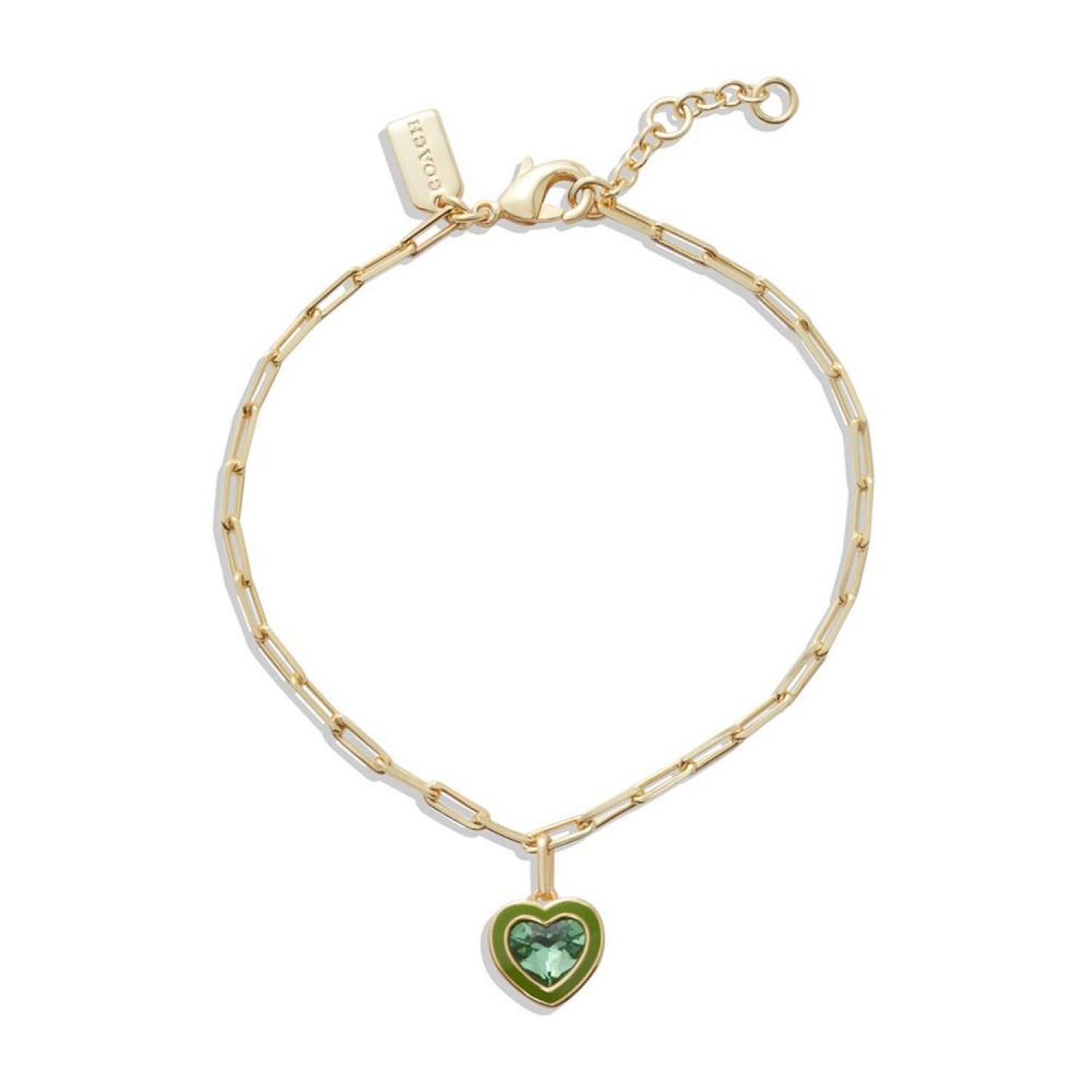 Faux Stone Crystal Heart Charm Bracelet