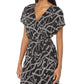 Petite Print Tie Faux Wrap Dress