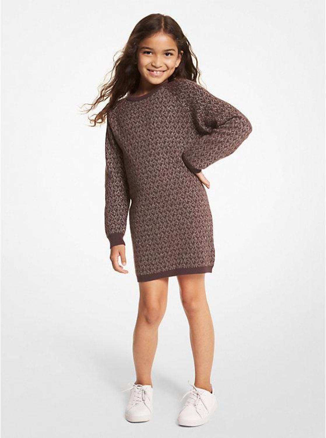 Metallic Logo Knit Dress
