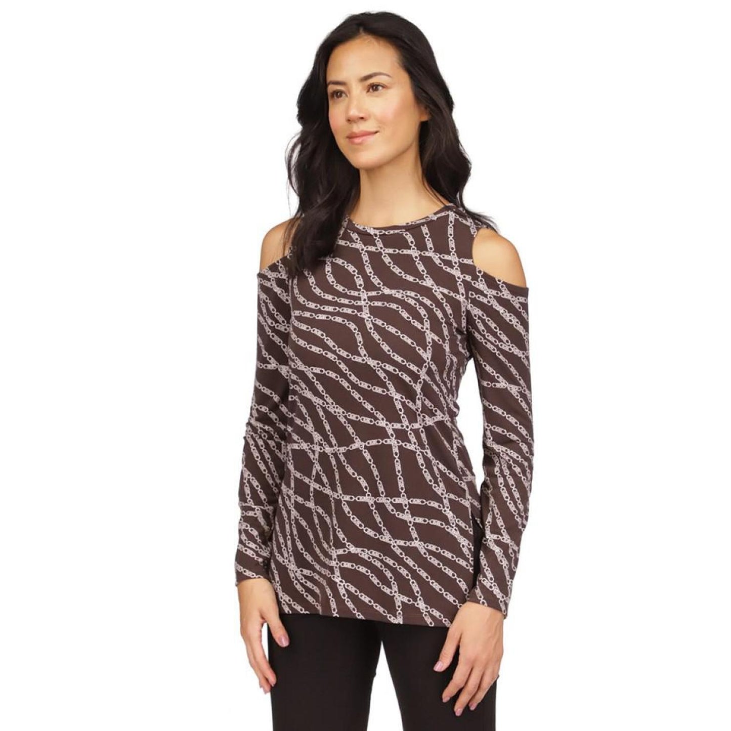 Women's Cold-Shoulder Logo Top