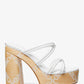Corrine Empire Logo Jacquard Straw Platform Sandal