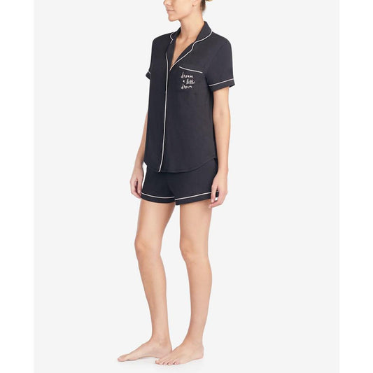 Women's Short Sleeve Modal Knit Notch Short Pajama Set