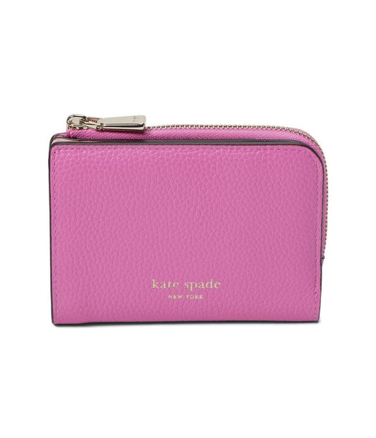 Ava Colorblocked Pebbled Leather Zip Bifold Wallet