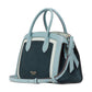 Knott Colorblocked Pebbled Leather and Suede Medium Zip Top Satchel